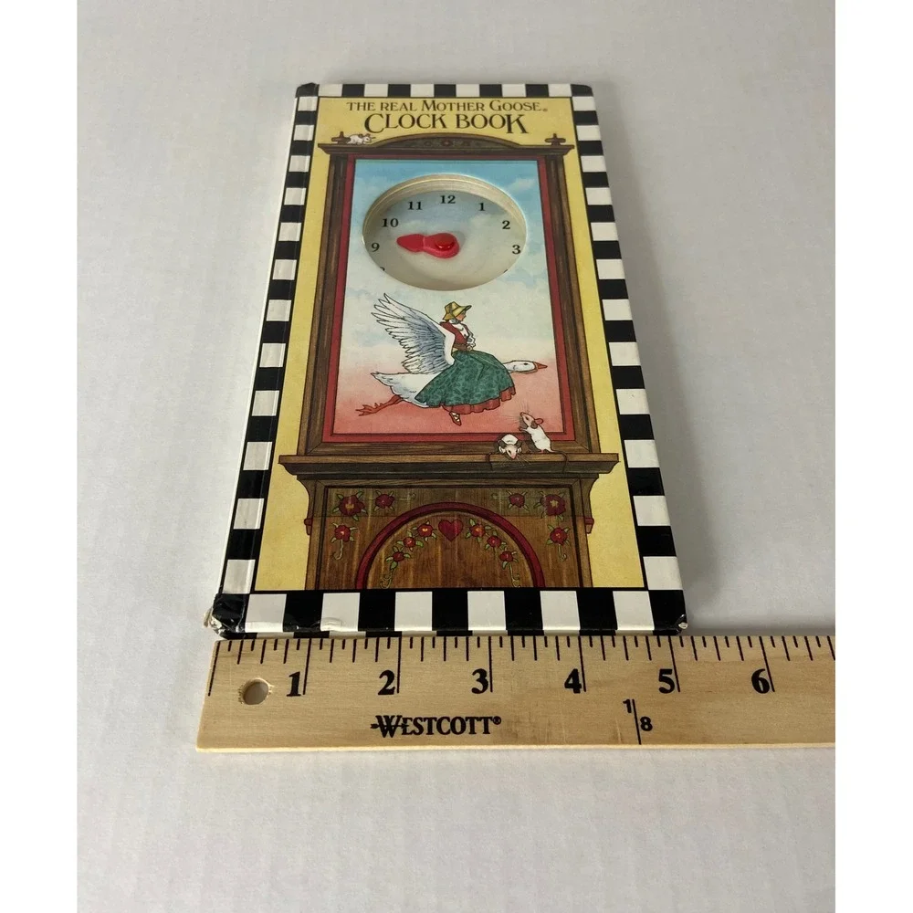 The Real Mother Goose Clock Book Rand McNally 1984 Vintage Kids Learning Toy‎